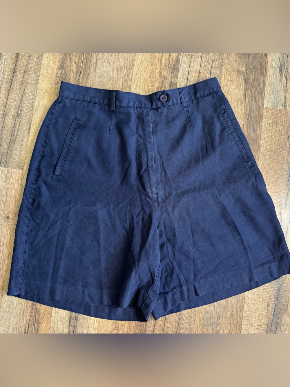 Vintage EP Pro 100% Silk High Waisted Golf Tennis Bermuda Shorts Navy Size 8